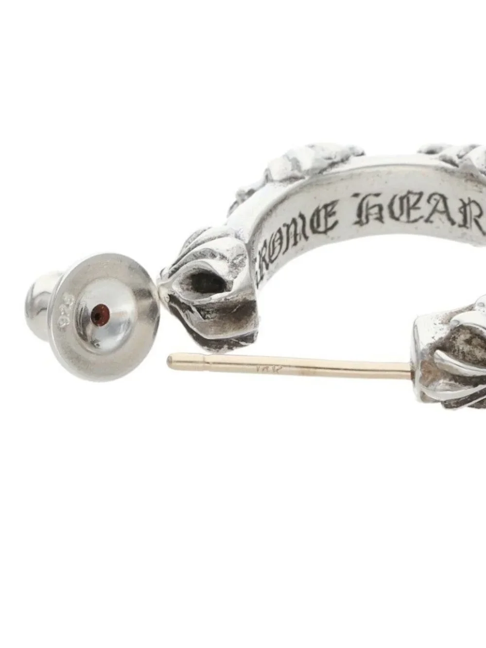 Chrome Hearts Hoop Cross Sml Band Silver Earrings